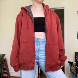 L.L.Bean fleece hoodie orange/red